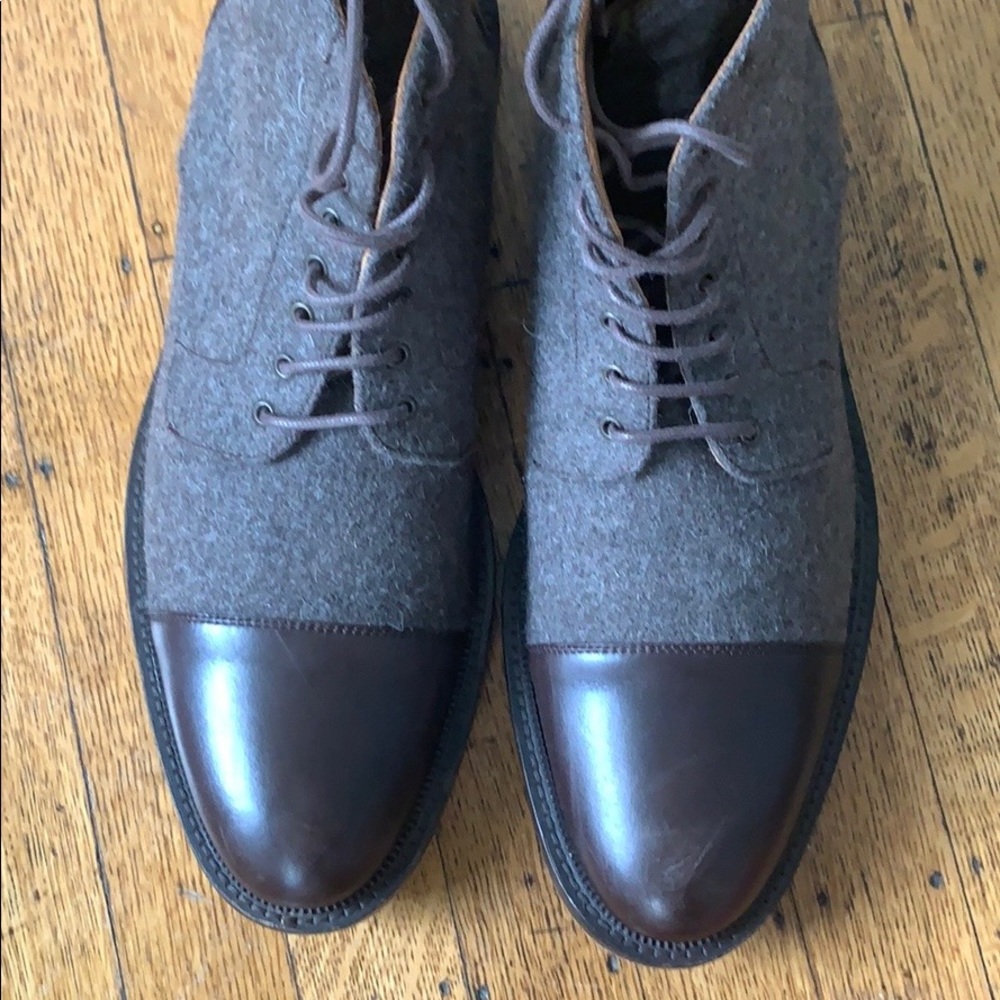 Taft brown leather wool felt dress boots (EU 44)